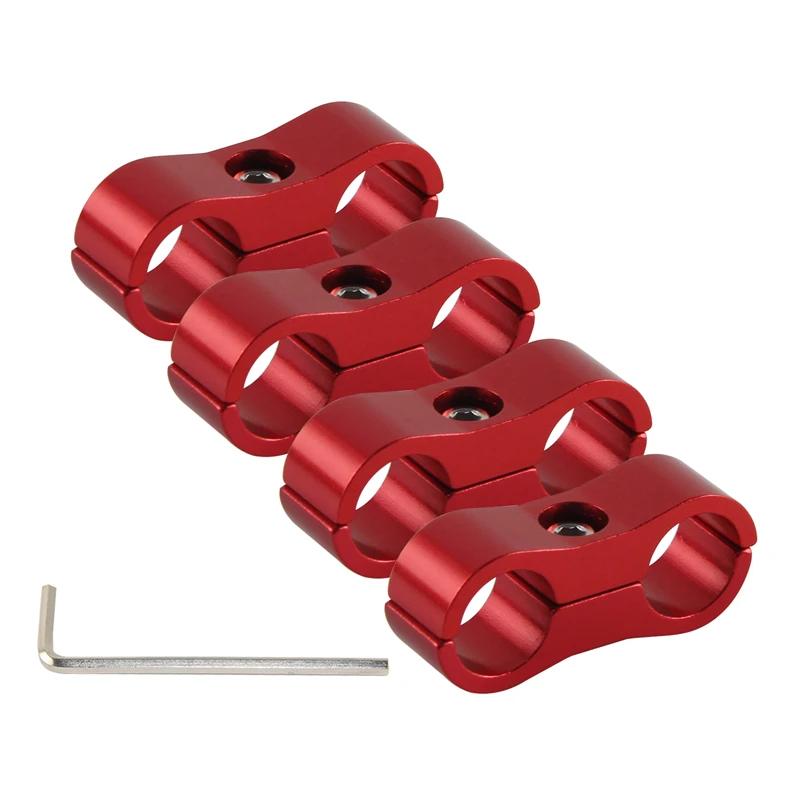 4PCS Braided Hose Separator Clamp Adapter 4AN 6AN 8AN 10AN 12AN Fuel Line Fitting Bracket Aluminum AN4 AN6 AN8 AN10 AN12