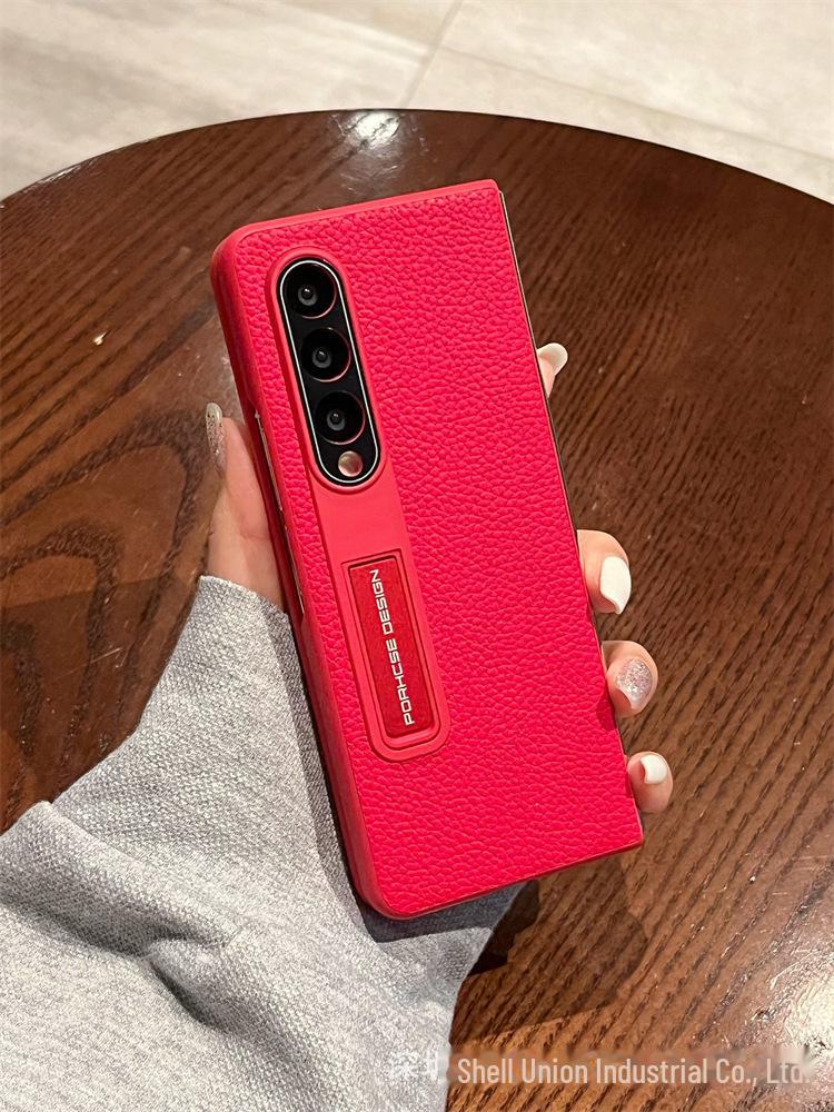 

Складной чехол из кожи Litchi с невидимой подставкой для Honor Magic V3 и Mate X5 — защита от падений. Honor Magic Vs3 красный