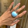 Exaggerated Retro Court Pastoral Round Ring for Women, Personalized Macaron Geometric Jewelry