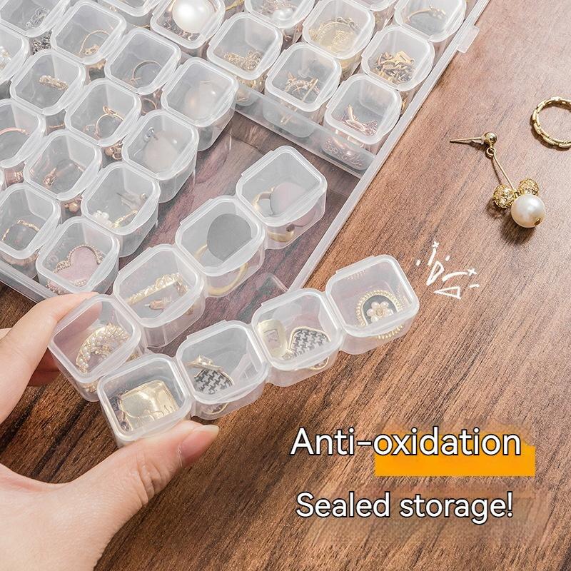 Portable Transparent 28 Grid Nail Enhancement Storage Box Tool Accessory Box Detachable Plastic Box Jewelry Diy Storage Box