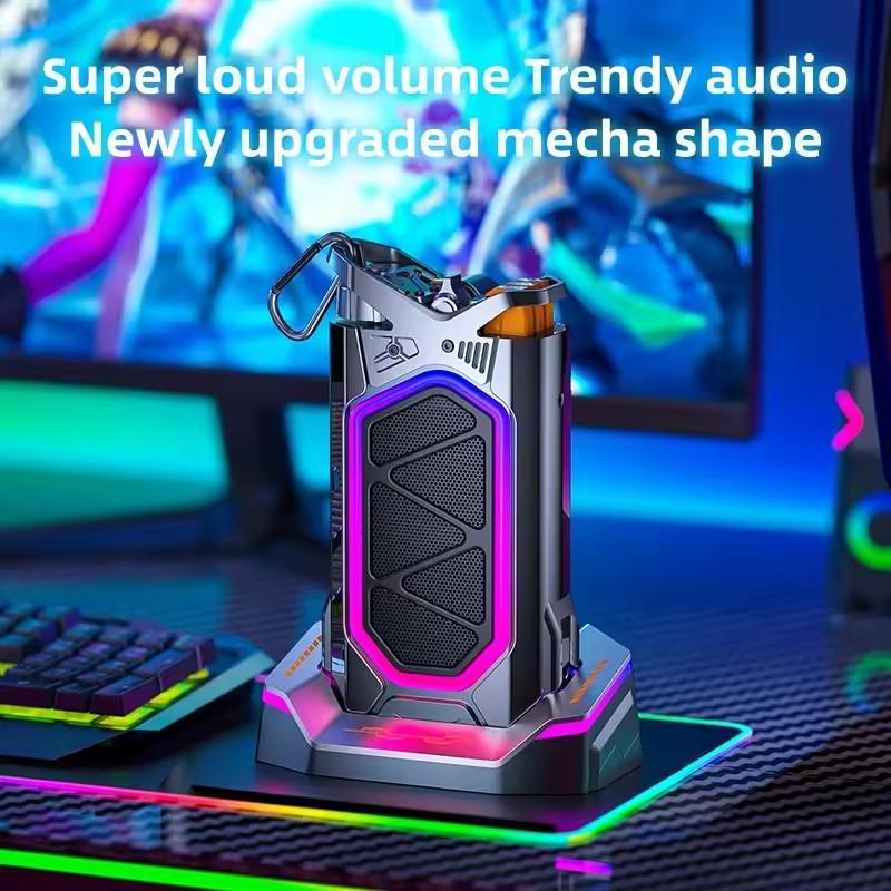 

GQ18 Cool Mecha Style RGB Light Portable Bluetooth-compatible Speaker Wireless Music Subwoofer Type A