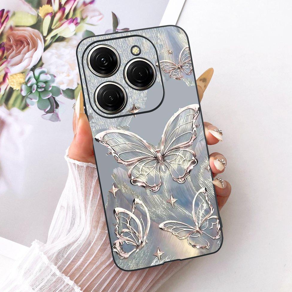 Case For Tecno Spark 20 Pro Cover KJ6 Cute Cat Fashion Butterfly Painted Casing For Techno Spark 20 Pro Bumper
