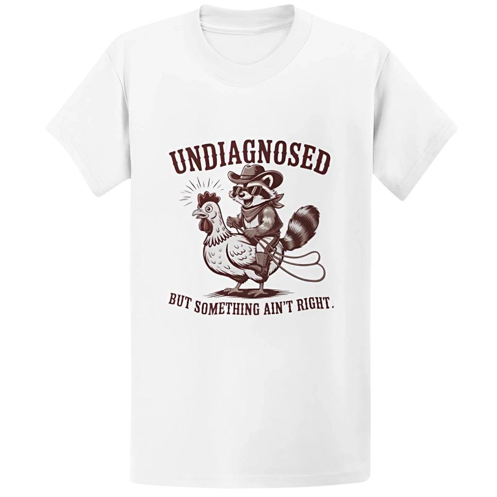Something Ain't Right Raccoon T-Shirt - Funny Cowboy Sarcastic Gift Tee