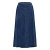 Denim Midi Skirt High Waist Large Hem Slimming Design Midi Skirt Solid Color Office