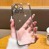 Luxury Transparent Bling Glitter Plating Phone Case For iPhone 16 Pro Max 15 14 13 12 11 Plus PC Hard Plastic Shockproof Cover