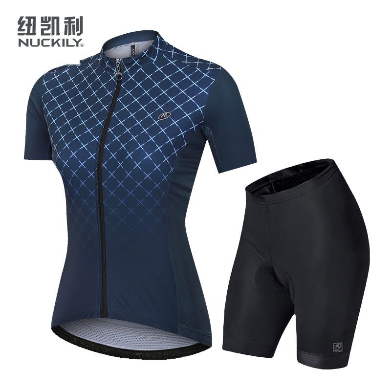 Nuckily new reflective cycling suit women s short-sleeved road bike cycling equipment top cycling suit S