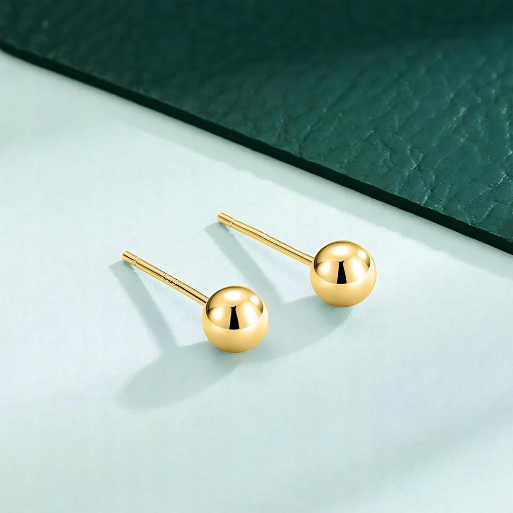 Kolczyki Złote Kule Kulki 3Mm 4Mm 5Mm Sztyfty Klasyczne Wkrętki
