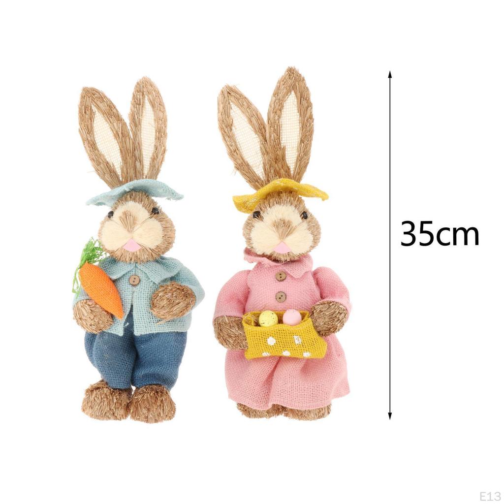 Kanin 35 cm Prydnad med Kläder Djur Fotorekvisita Dekoration för Kanin Skulpturer Dekoration för