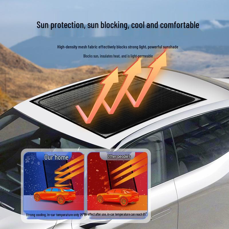 Magnetic SUV Panoramic Sunroof Anti-Mosquito Net and Sunshade