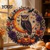 Sparkling Rhinestone Craft Projects Halloween Ghost/Owl Diamond Art Hanging Ornament Kit, Kits for Adults Painting Suncatcher, DIY Pendant Window