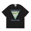 T-shirt Imprimé Casablanca Hommes Femmes Coupe Ample Manches Courtes Haut Décontracté