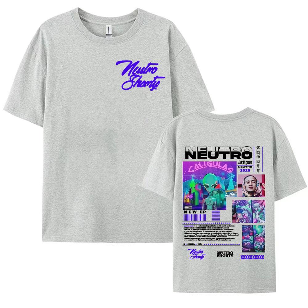 Rapper Neutro Shorty Album Tour 2025 Merch T Shirts Mens Clothing Hip Hop Short Sleeve Tshirts Casual 100 Cotton Tshirt Tops