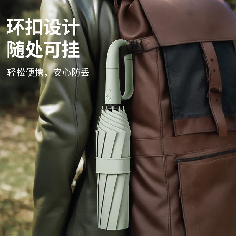 Vollautomatischer faltbarer Herrenschirm, Wetter und Regen, großer winddichter Doppelsonnenschirm und Sonnenschirm, fortschrittlich weiblich