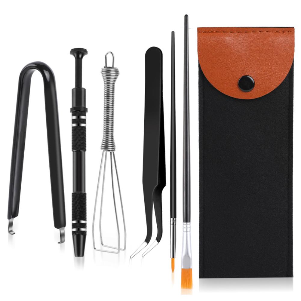 

Механическая клавиатура, колпачки клавиш, съемник, открывалка, комплект смазки для механической игровой клавиатуры с возможностью горячей замены 6Pcs Black+Grey Bag