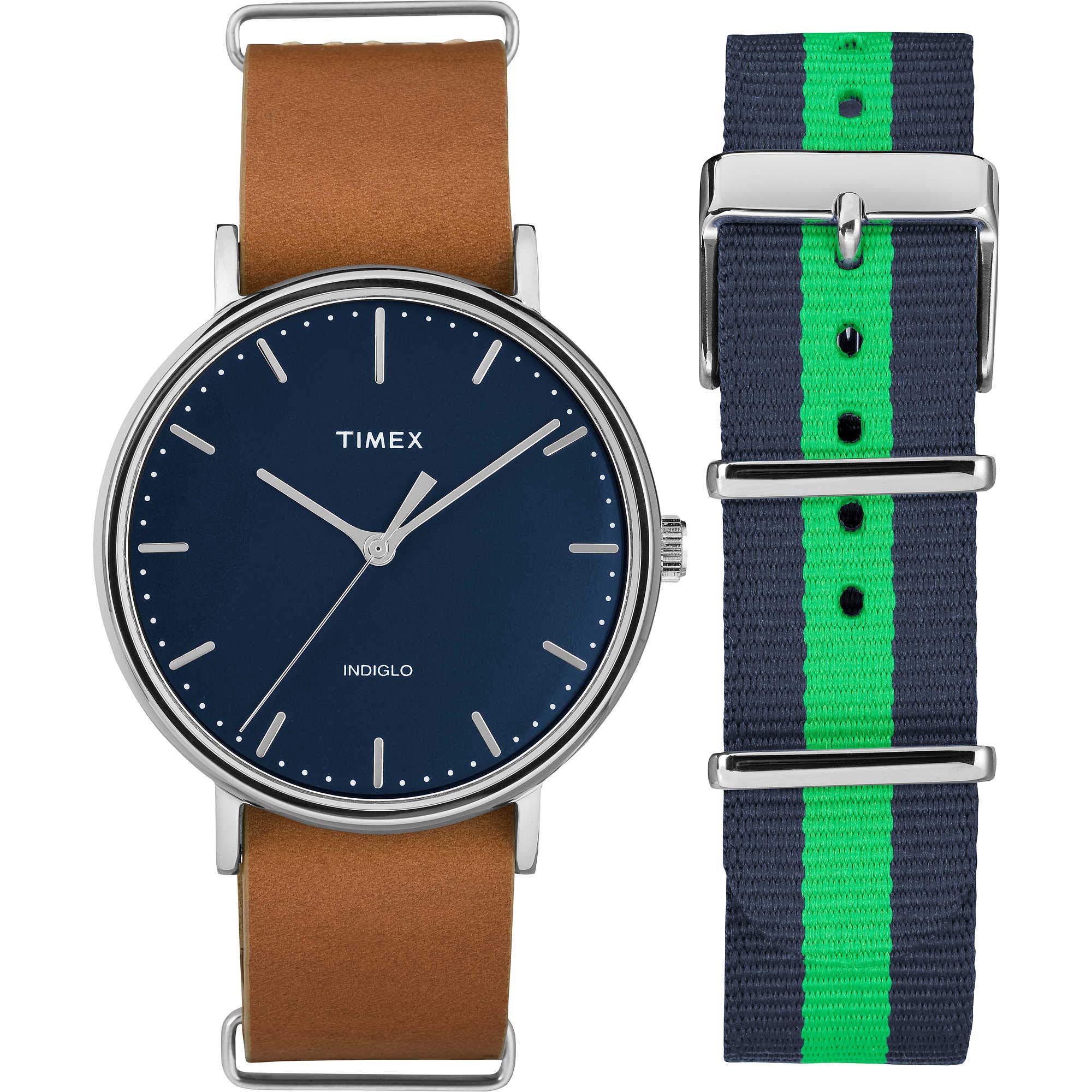 

Подарочный набор часов Timex Fairfield Blue Dial Leather Strap TWG016300 для мужчин