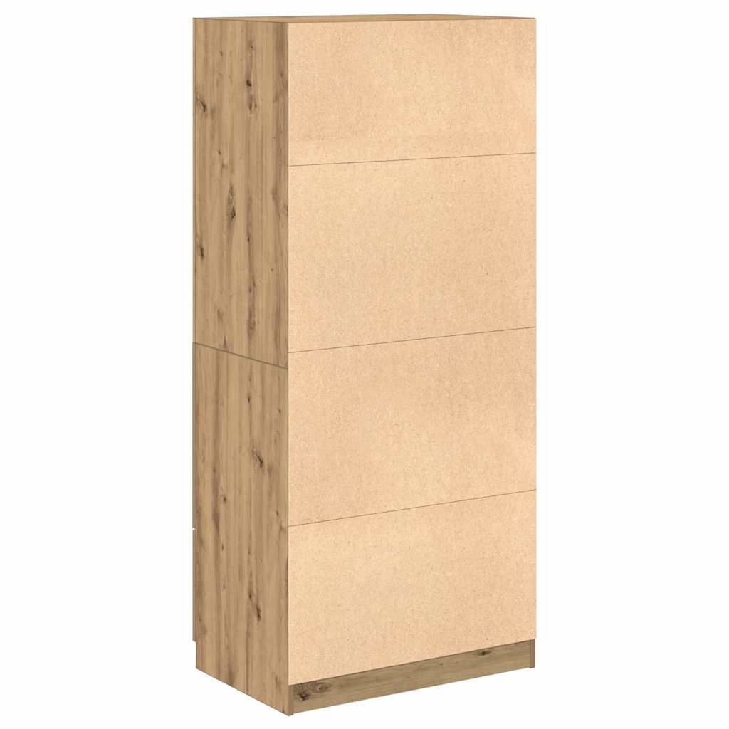 Vidaxl Kleiderschrank, Artisan Eiche, 80x52x180 cm, Holzwerkstoff