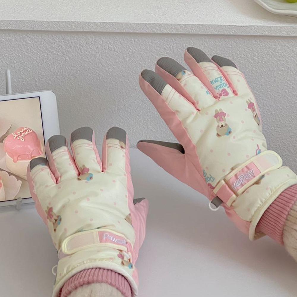 Touchscreen Winter Plush Gloves Cartoon Warm Gloves Multi-functional Ski Gloves  Sport