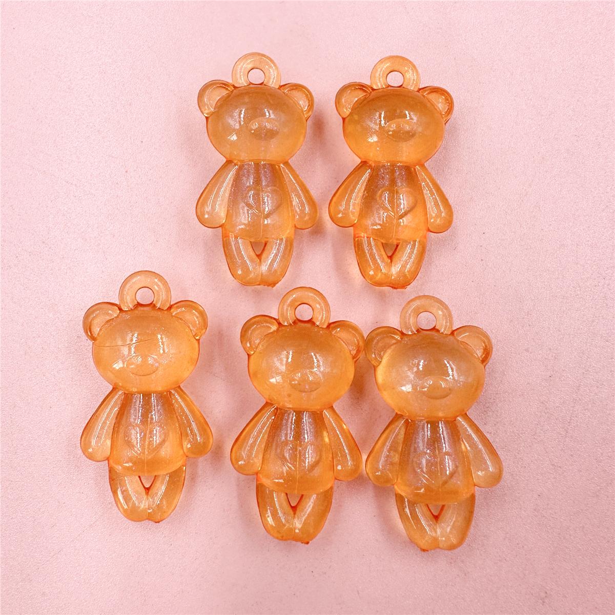 

Творческий DIY для производства ювелирных изделий 5 шт. Материал ручной работы Модный стоячий медведь Акрил 21 * 39,5 мм Бусина Подвеска оранжевый