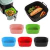 Revestimento de Silicone para Air Fryer Grau Alimentício Antiaderente para Cestas de 4-7QT Resistente ao Calor Reutilizável Quadrado Assadeira Seguro para Lava-louças Acessório de Cozinha