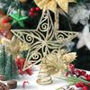 1Pcs Christmas Decoration Xmas Tree Topper Glitter Gold Star Pendant for Home Decor 2026 New Year Party Gift Navidad Accessories