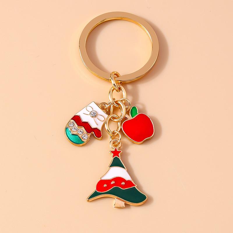 New Enamel Christmas Keychain Snowman Santa Claus Key Rings for Car Key Holder Women Girl's Handbag Pendants Jewelry Gifts