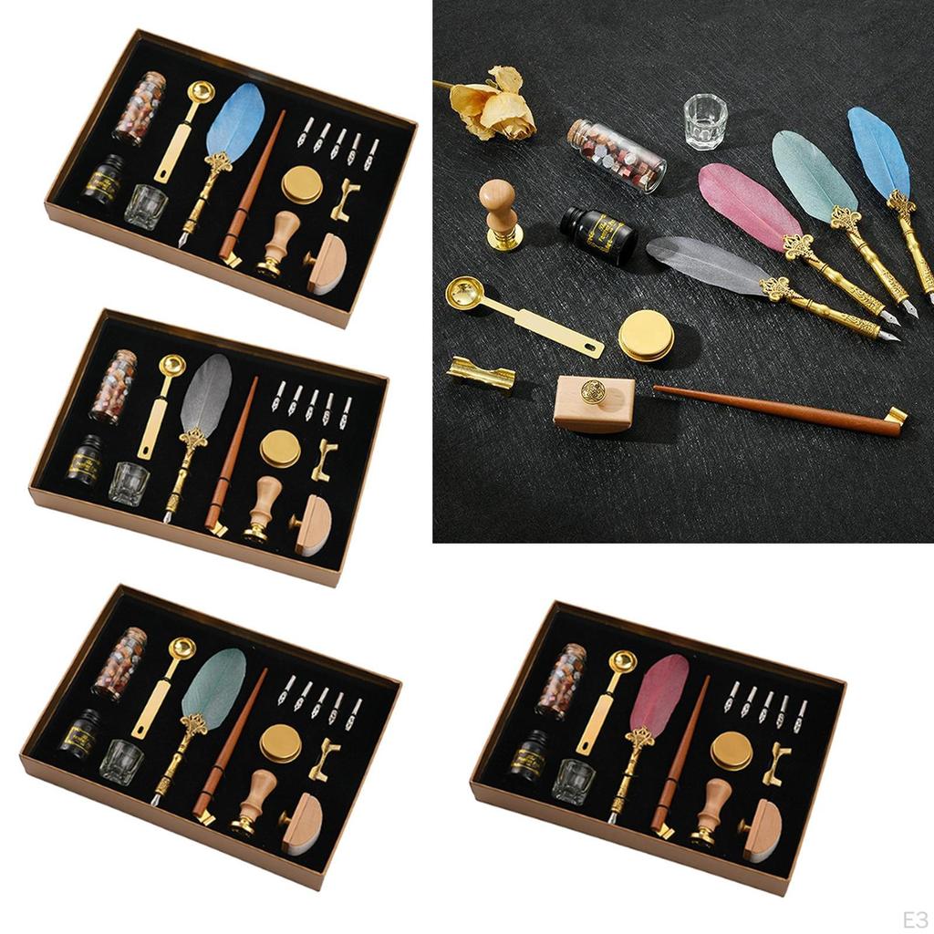 Feather Pen Set, Includes The Nibs and Kit, Suitable for use by All Ages, from Beginner to