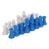 32PCS Chess Pieces Set Blue White Large Bottom Portable Fun Weighted Plastic International Chessmen for All Ages