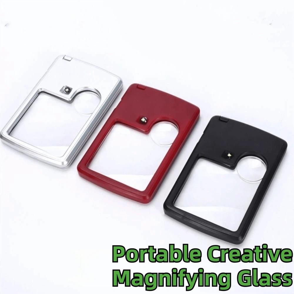 Portable Magnifier Loupe LED Light Reading Magnifier Card Magnifying Glass Jewelry Inspection