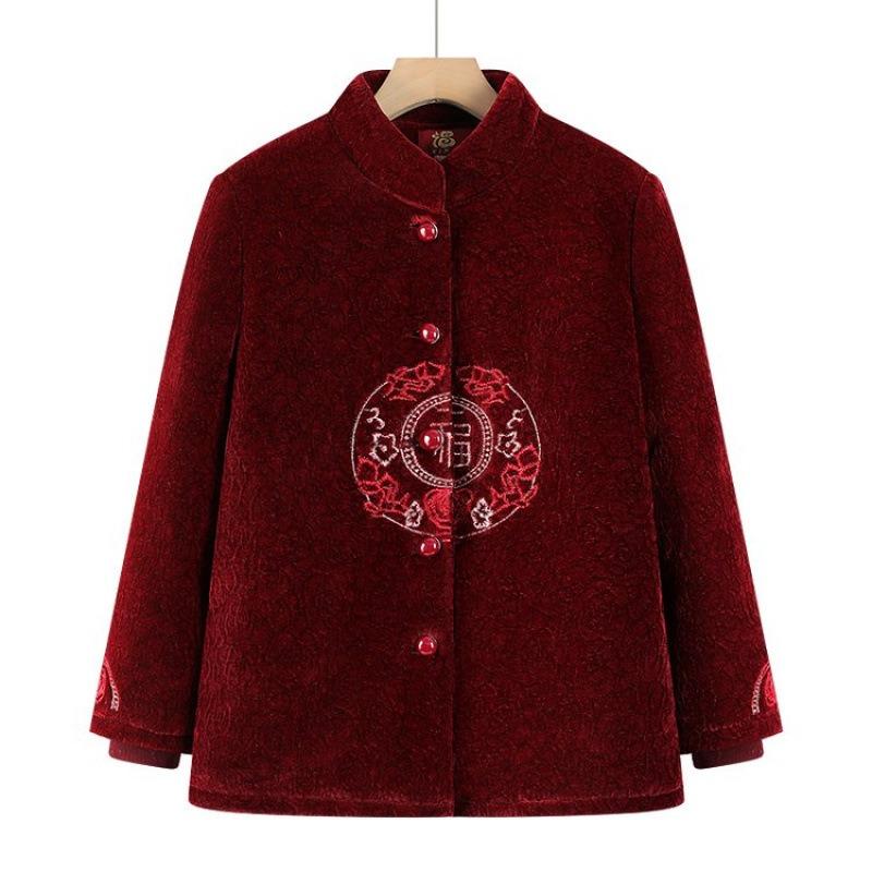 

New wife winter cotton-padded jacket with fleece thermal cotton-padded jacket, short old clothes thickened 1XL [recommended 80-50kg]