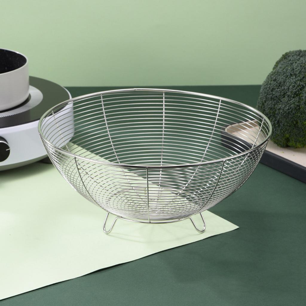 Multipurpose Stainless Steel Wire Baskets For Fruits And Vegetables Elegant Metal Storage Bowl For Kitchen Organization