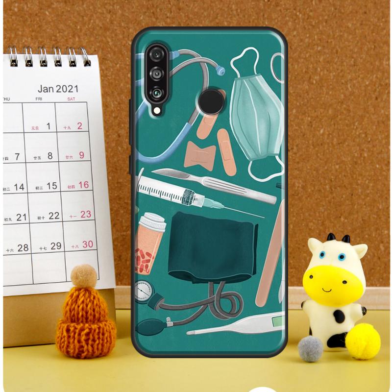 Cartoon Doctor Nurse For Huawei Nova Y61 Y60 Y70 Y72 Y73 Y90 Y91 12i 11i 3i 7i 8i 9 10 SE P20 P40 P30 Lite Case