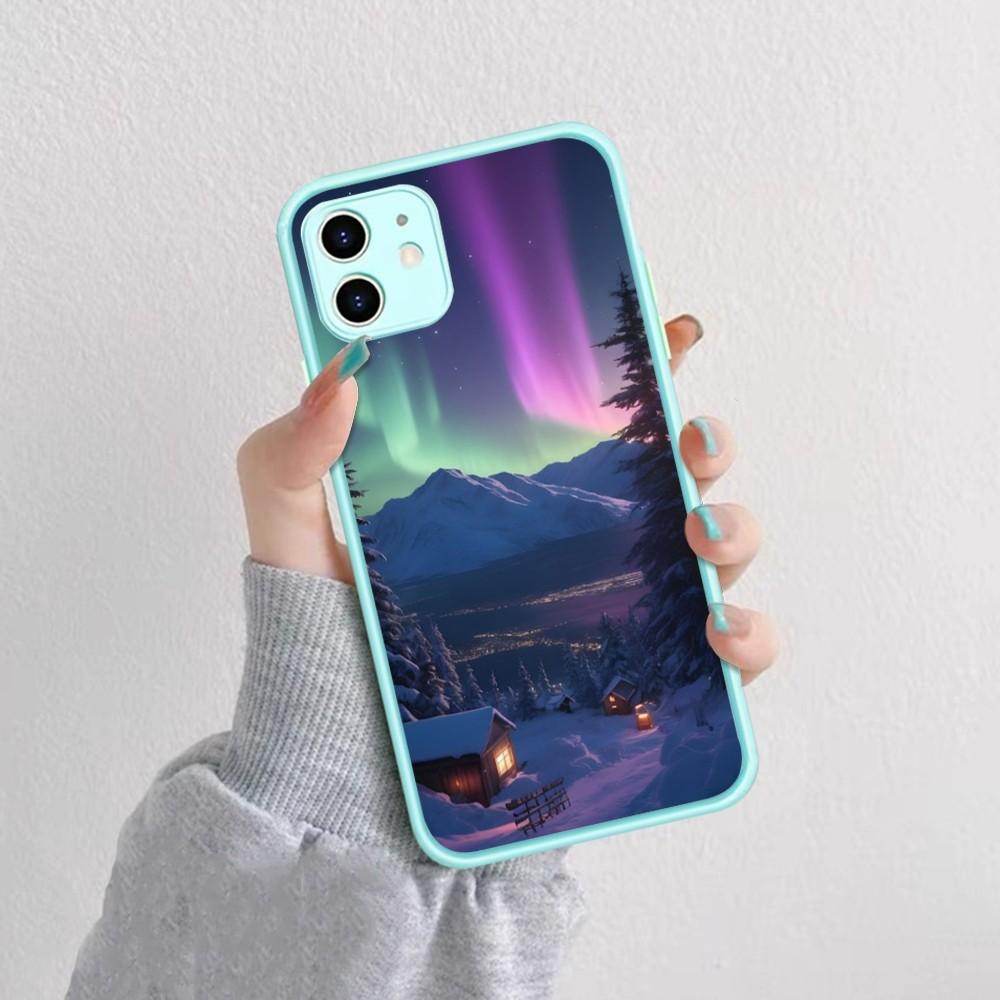 Beautiful Northern Lights Phone Case For IPhone 14 11 12 13 Mini Pro Max 8 7 Plus X XR XS MAX Translucent Matte Cover