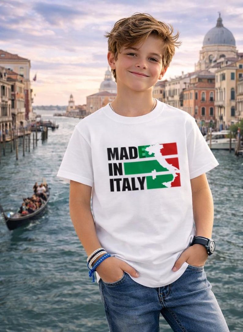 Italian Pride Kids T-Shirt: Cultural Graphic Tee for Toddlers, Boys & Girls - Made in Italy 150