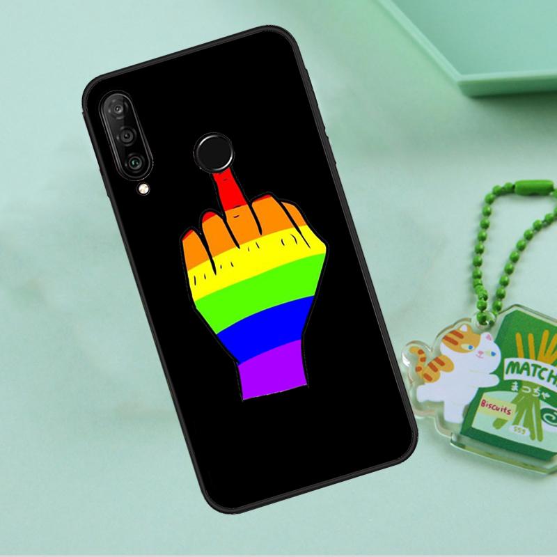 Rainbow Gay LGBT Finger For Huawei Nova 8i 11i 12i 12s 9 10 SE Y90 Y60 Y70 Y72 Y61 Y91 P20 P30 P40 Lite P60 Pro Case
