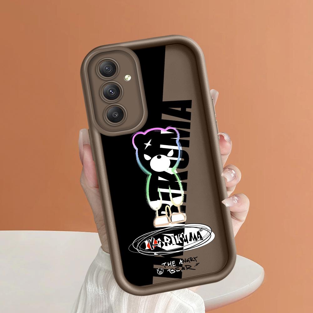 

Мягкий силиконовый квадратный чехол с рисунком лестницы для телефона, полное покрытие, противоударный защитный резиновый чехол для камеры для Samsung Samsung A34 5G коричневый