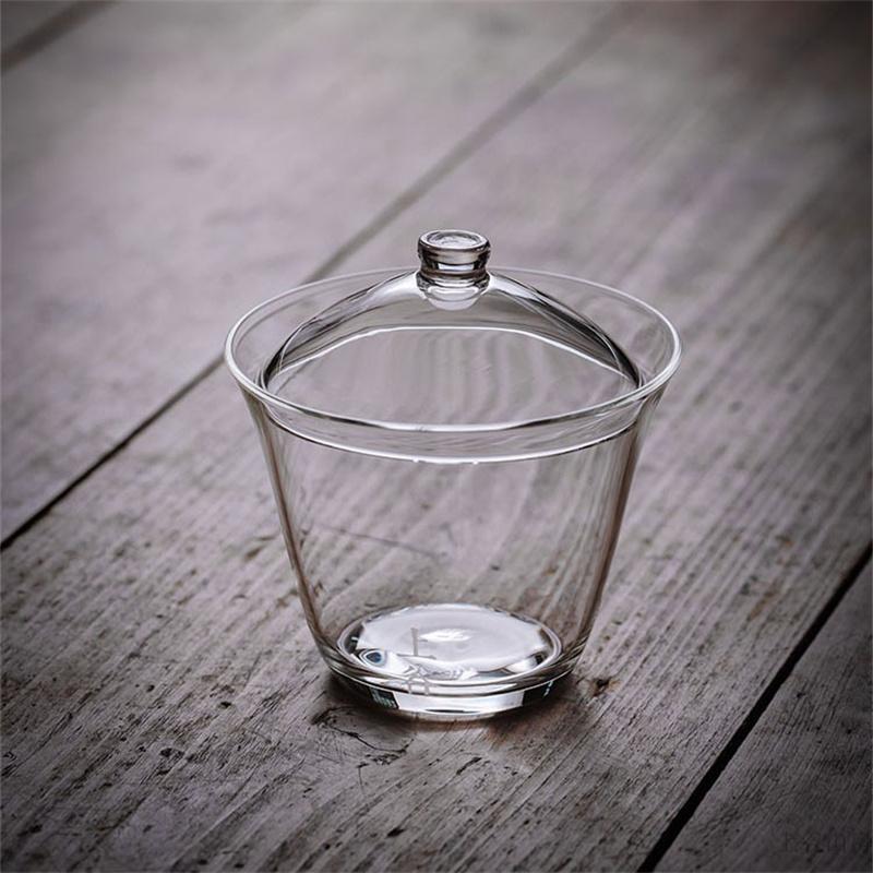 Transparent High Borosilicate Glass Gaiwan Tea Cup Puer Tea Bowl Mugs Chawan Soup Tureen Chahai Kung Fu Chinese Soup with Lid