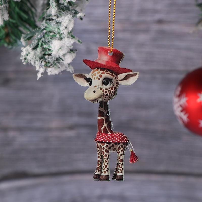 

Рождественский Современный Декор для Дома Рождественский Подвесной Мультфильм Узор Жирафа Рождественская Елка Подвесной Автомобиль Подвесной Праздничный 02