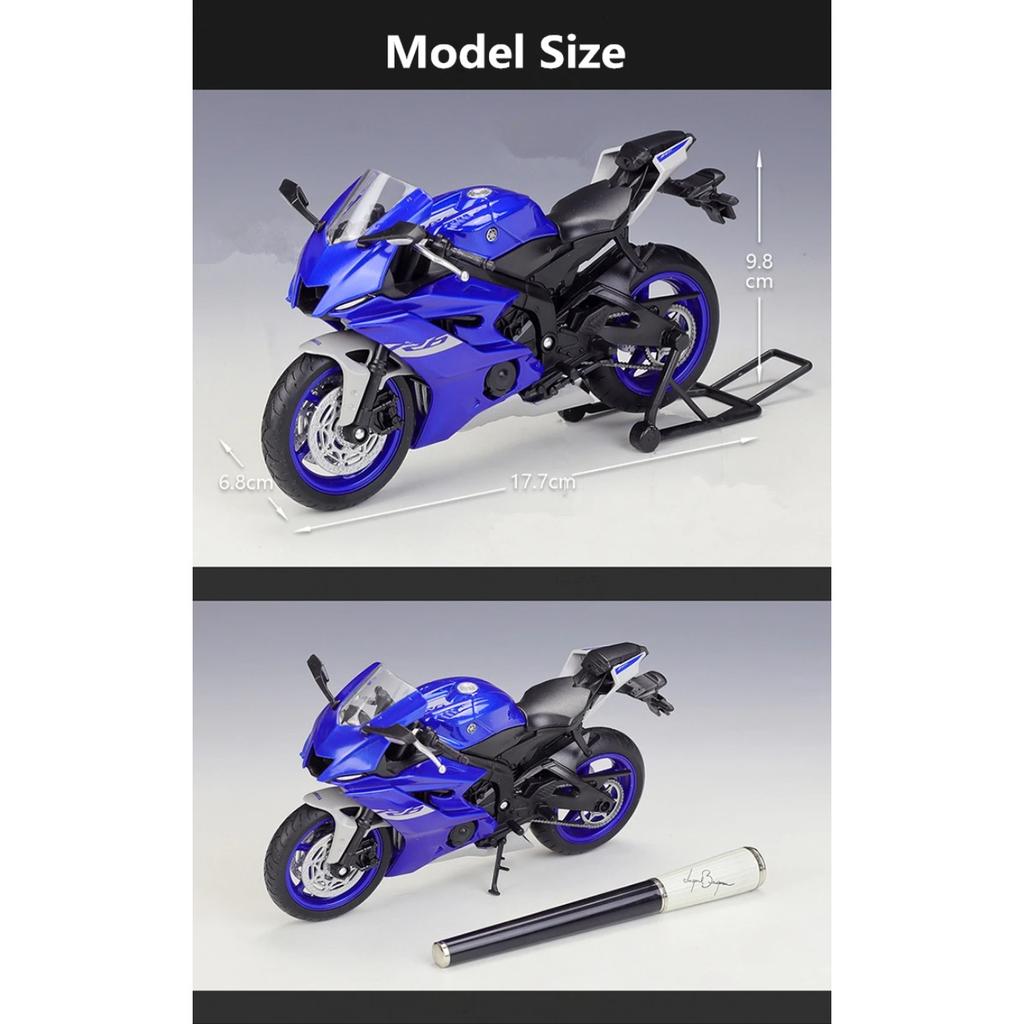 Welly 1/12 Yamaha YZF-R6 Alloy Racing Motorcycle Model Diecast Metal Street Sports Motorbike Model Collection Childrens Toy Gift