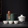 Suet Jade Porcelain Portable Travel Tea Set Business Company Mid-Autumn Festival Event Gift Set