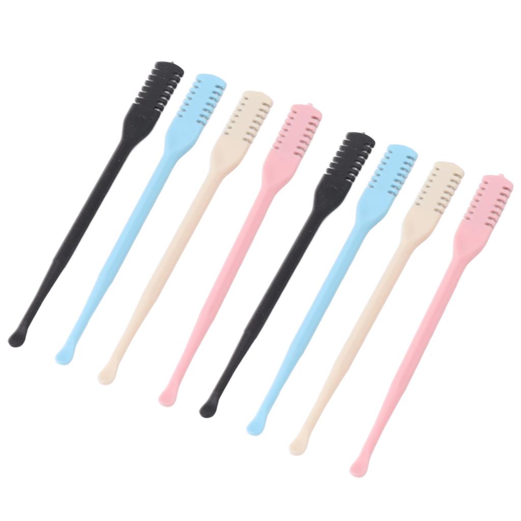 8pcs Double Headed Nose Hair Knife Ear Pick Manual Safety Nose Hair Trimmer Ear Scoop
