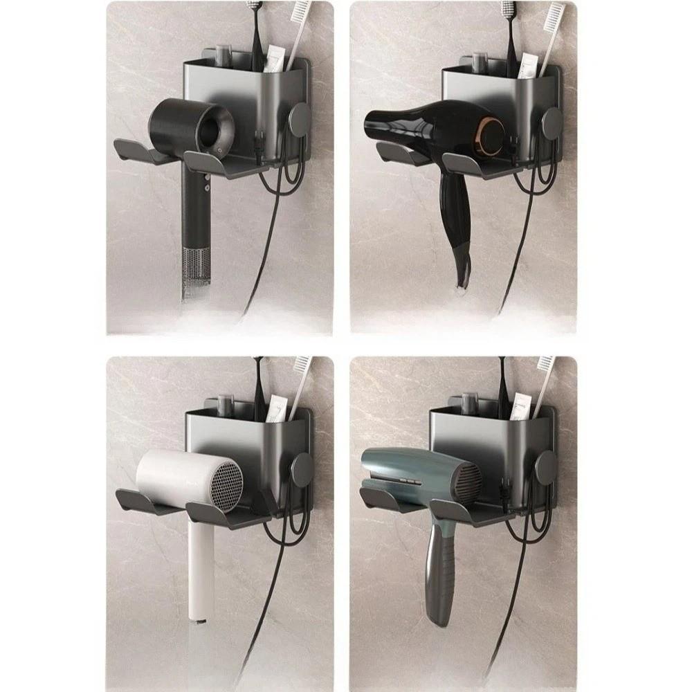 Self-adhesive Hair Dryer Holder Portable Hair Straightener Stand Bathroom Storage Rack  Bathroom