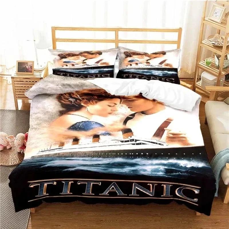 Movie Titanics Bedding Set Boys Girls Twin Queen Size Duvet Cover Pillowcase Bed Boys Adult Fashion Home Textileextile