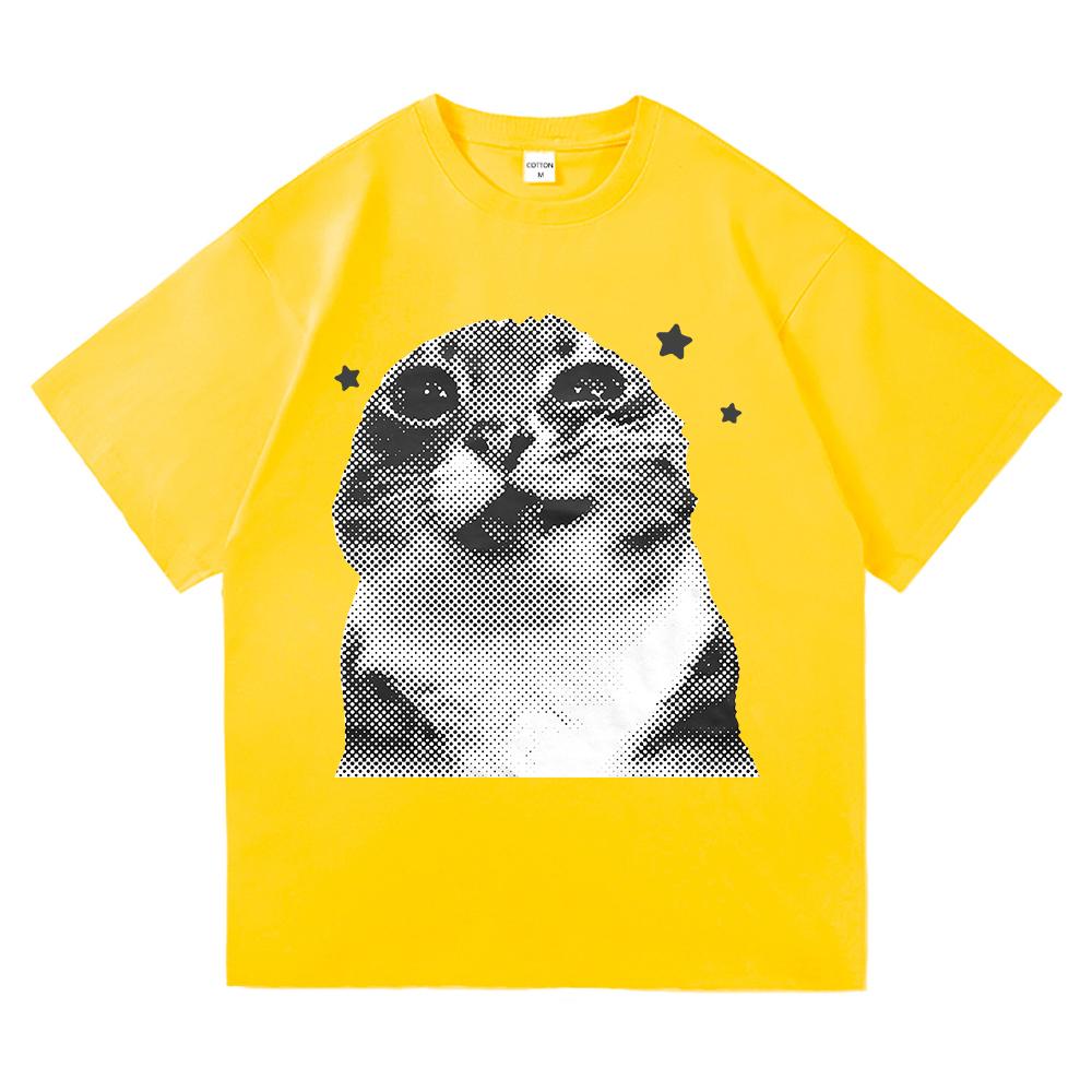 Y2k Lustiges Katzen-Meme T-Shirt Ich denke nicht, also bin ich nicht Männer-/Frauenkleidung Harajuku Hochwertige Oberteile T-Shirts