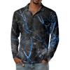 Men's Casual Retro Small V-neck Long-sleeved Top
