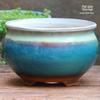 Yixing Zisha Coarse Pottery Flower Pot with Feet: Large Ceramic Succulent Planter for Green Plants & Flowers.