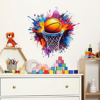 Gemalte Farbe Basketballkörbe Schlafzimmer Wohnzimmer Heimverschönerung Dekoration Wandaufkleber