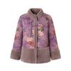 Velvet Plus Ancient Style Print Warm Jacket for Middle-Aged & Elderly Women - Winter Casual Wear