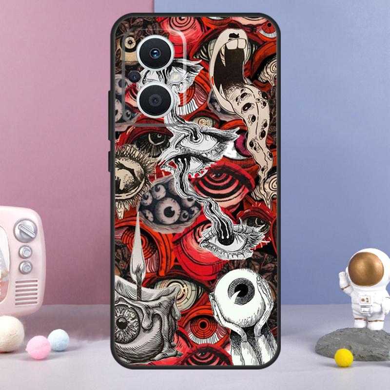 Scary Face Eyes Funda For OPPO Reno 8 Lite 11F 12F 13F 14F 10 11 12 13 14 Pro OPPO Find X9 X5 X6 X8 Pro Case