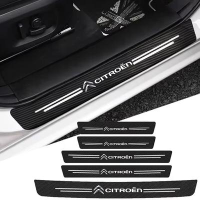 Car Door Sill Stickers Carbon Fiber Trunk Bumper Protective Sticker For C1 C2 C4 C5 C3 C4L C8 Berlingo Xsara Picasso Car