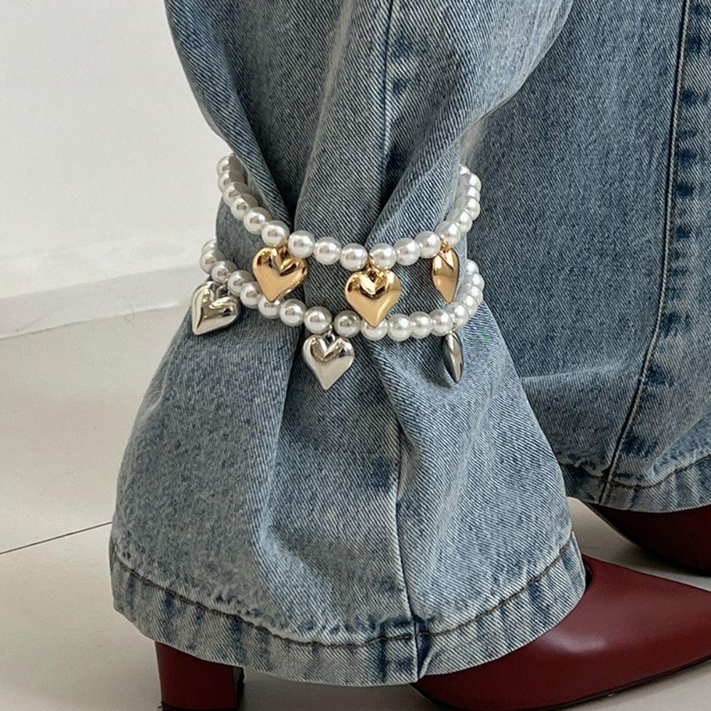 Detachable Cross Pendant Jeans Chain Heart Trousers Decoration  Unisex